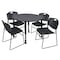 Regency Tables > Height Adjustable > Round Mobile Table & Chair Sets, 48 W, 48 L, 23-34 H, Grey TB48RNDGYAPCBK44BK - alternate 1